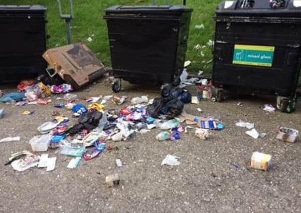 Rubbish left behind at Stanmer Heights, Hollingbury