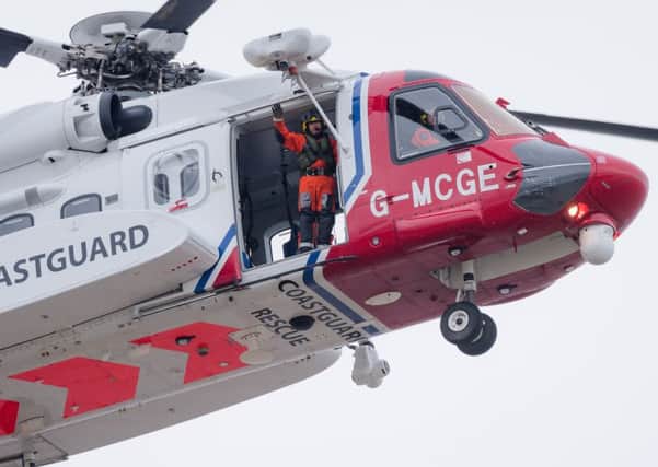 The coastguard helicopter was called to the incident