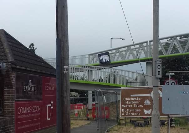 The elephant picture was spotted on the footbridge this morning. Picture: Will Smallwood
