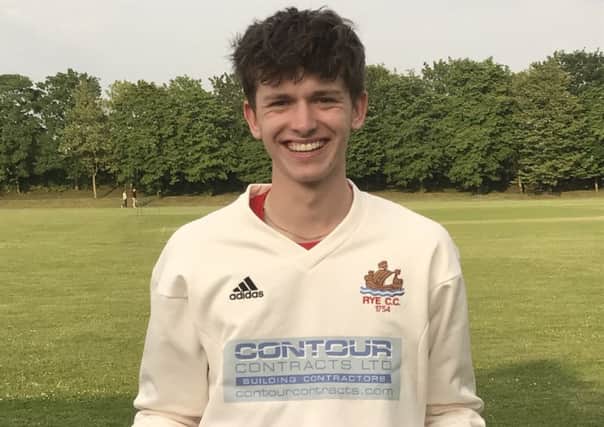 Tobias Farrow was Rye Cricket Club's man of the match in the remarkable drawn game against Mayfield seconds.