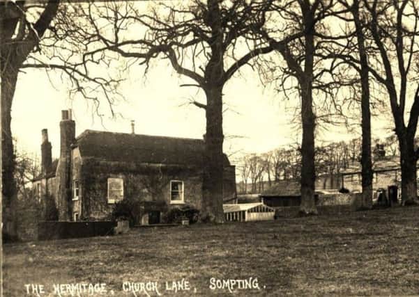 The Hermitage and the cottages in Church Lane, Sompting