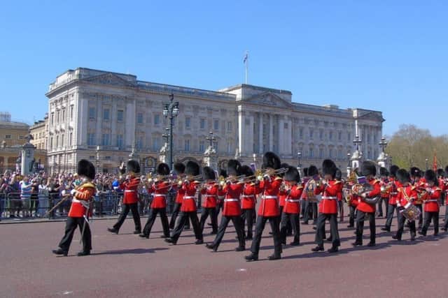 The Band of the Grenadier Guards is most famous for the changing of the guard at Buckingham Palace