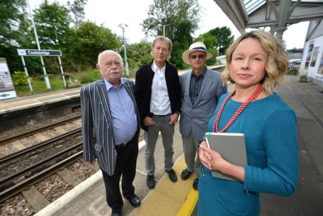 Cllr Stephen Catlin, Kevin Froude (Cooksbridge Area Rail Action Group), Cllr Graham Mayhew and Cllr Tamsyn d'Arienzo (Hamsey Parish Council)