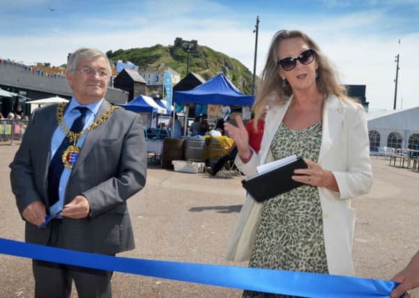 Hastings Midsummer Fish Festival. Mayor Nigel Sinden and councillor Kim Forward