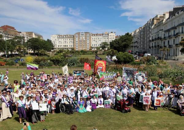 Women's Voices march in Hastings and St Leonards. Photo by Roberts Photographic. SUS-180624-081127001