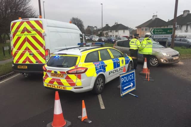 Police near the scene of the fatal collision on February 9, 2017. Picture: Eddie Mitchell