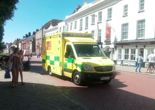 Ambulance staff were called to a medical incident in North Street today. Pictured in nearby West Street.