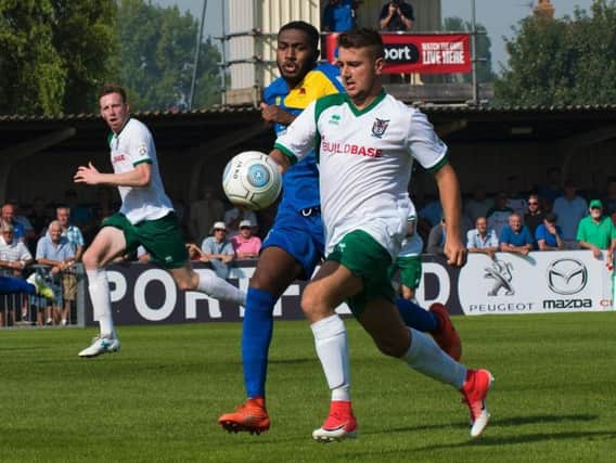 Ollie Peace in action for Bognor. Picture by Tommy McMillan
