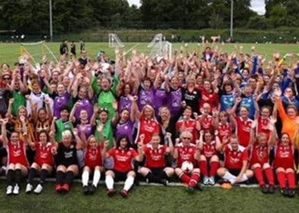 Crawley Old Girls (COGS) National Women's (Over 30s) Recreational Football Festival at Crawley Town Football Club. June 16 2018.
Picture by James Boardman SUS-180625-125202002