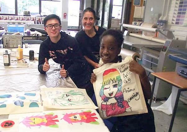 The competition winners were invited to create their own tote bag at Northbrook MET college