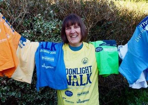 Linda Worsfold has now walked nine of the 10 Moonlight Walks
