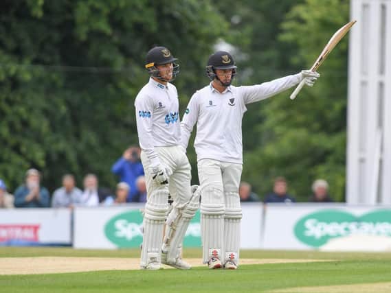 Tom Haines and Phil Salt in the runs at Arundel / Picture by Phil Westlake