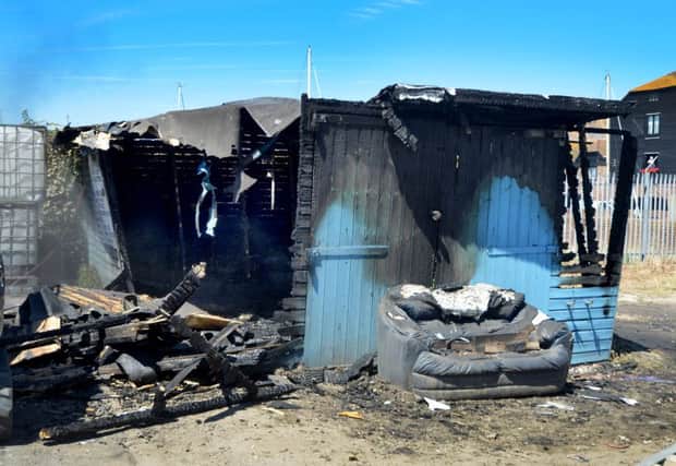 The damage caused by the fire at Rye Hand Car Wash SUS-180207-144628001