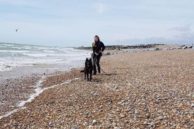 Noah at the beach. Photo: Shoreham Dogs Trust