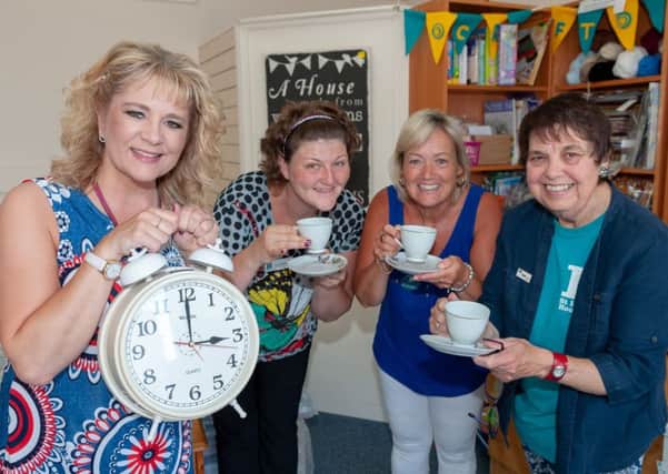 Wick, Littlehampton, West Sussex, UK. June 28,  2018. Staff at the St Barnabas House shop in Wick Village, Littlehampton are holding a "Tea At 3" event on Thursday, July 5.