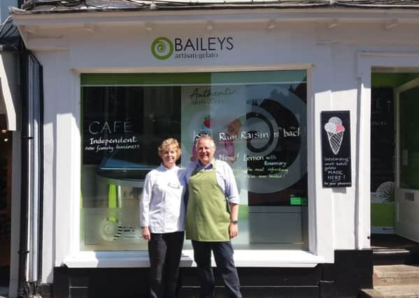 Simon Bailey, joint business owner with his wife Margaret, of Baileys Artisan Gelato, West Street