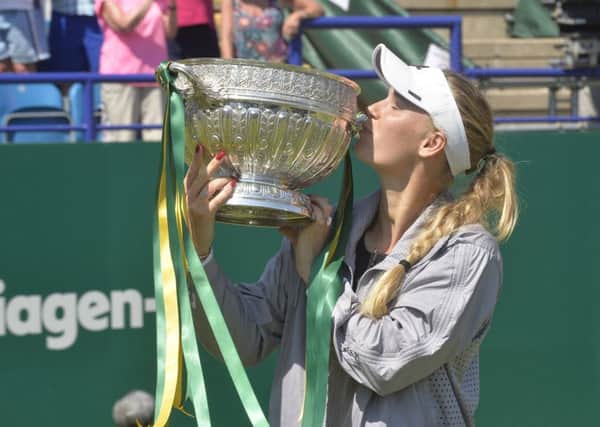 Caroline Wozniacki is the Champion at this years Nature Valley International Tournament at Devonshire Park in Eastbourne (Photo by Jon Rigby) SUS-180630-163821002