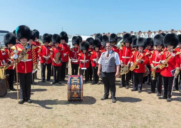 Billy with the Band of the Grenadier Guards Picture: Shaun Roster