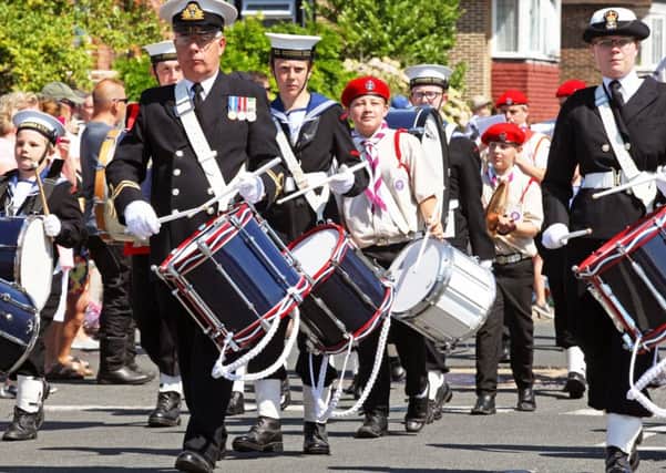 The Nautical Training Corps combined bands of West Sussex (South) region at Armed Forces Day. Photo by Derek Martin Photography  DM1866976a
