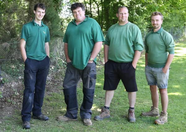 Head gardener Richard Gash (second from left) with the grounds team at  Elmbridge Retirement Village in Cranleigh SUS-180307-091508001