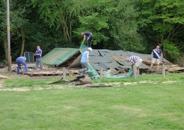 Nuthurst Cricket Club after the pavilion was taken down
