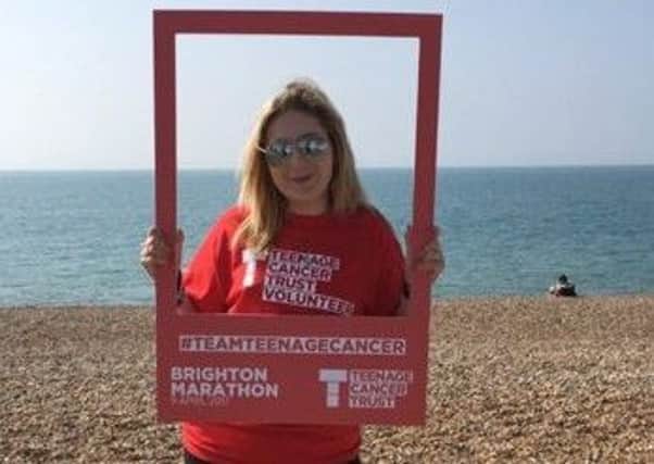 Chloe Woolfe supporting the Teenage Cancer Trust at this years Brighton Marathon SUS-180307-172403001