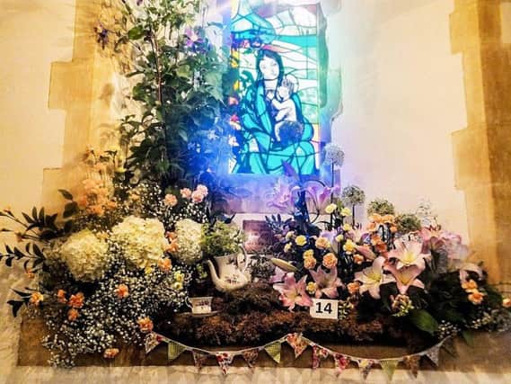 The church had a range of flowers on display