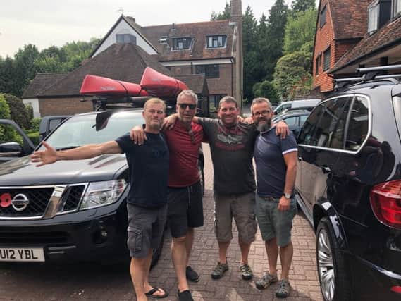 Journey's end ... from left, Andy Ball, Nigel Dowsing, Marc Isaacs and James Muil