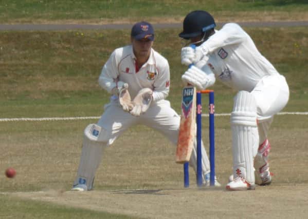 Danul Dassanayake batting for Bexhill against Mayfield. Pictures by Simon Newstead