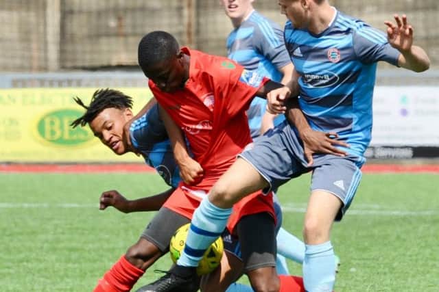 Action from Worthing's friendly with South Park. Picture by Stephen Goodger