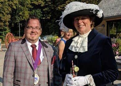 Billy Blanchard-Cooper with the High Sheriff of West Sussex Caroline Nicholls