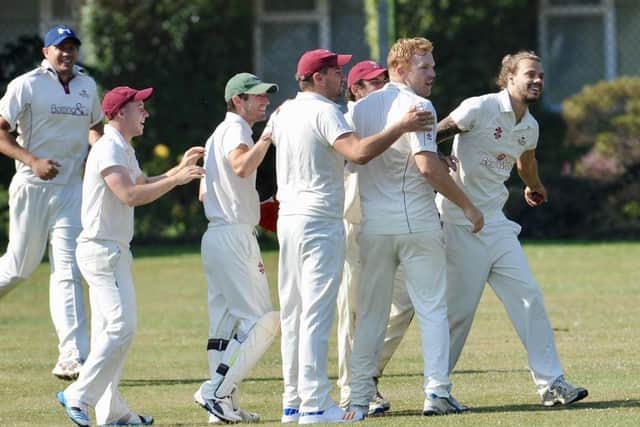East Preston celebrate a wicket in the win over Chippingdale. Picture by Stephen Goodger