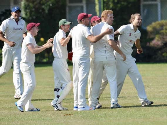 East Preston celebrate a wicket in the win over Chippingdale. Picture by Stephen Goodger
