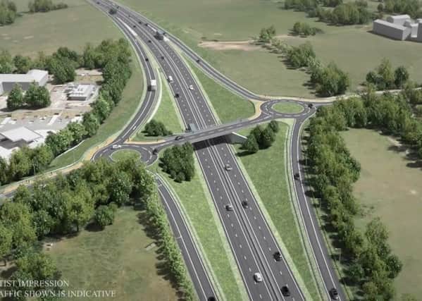 An artist's impression of how the new A27 could look at Crossbush Picture: Highways England SUS-180515-121455001