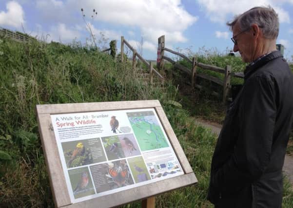 One of the A Walk for All information boards describing wildlife to be found n the vicinity