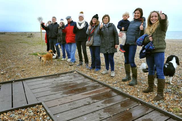 Residents at at the boardwalk earlier this year before the extension