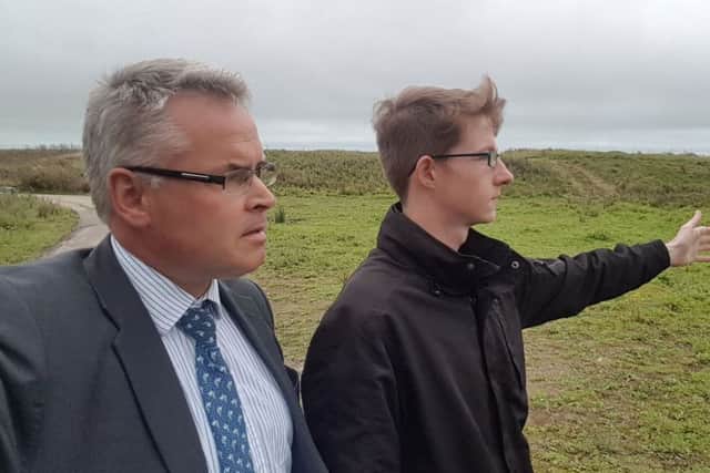 MP Tim Loughton with Jack Howard at New Monks Farm, Lancing