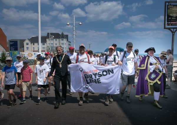 The walkers arrive at Bognor pier