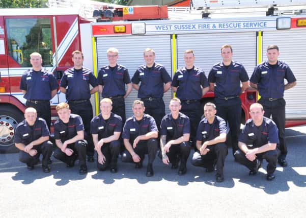 The 14 new on-call firefighters for the West Sussex Fire and Rescue Service