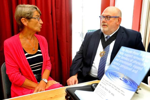 Worthing mayor Paul Baker chatting with Julia Molony from Ripple Pond. Picture: Steve Robards SR18181325