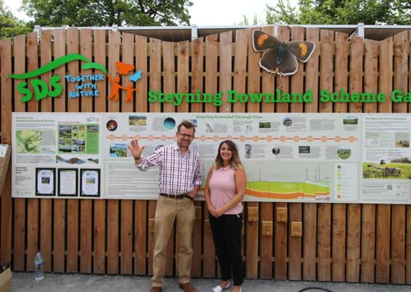 Tara Kennard, business manager at Bright Spark Energy, with Matthew Thomas, project manager at Steyning Downland Scheme