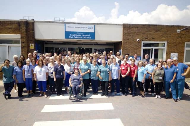 Staff celebrated 70 years of the NHS recently, gathering outside Southlands Hospital