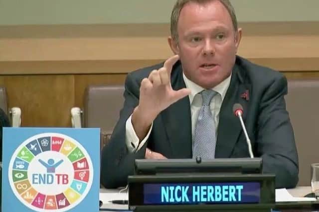 Nick Herbert addressed a United Nations meeting in New York on tackling tuberculosis (TB), the world's deadliest infectious disease. On Thursday he will lead a Commons debate on TB, calling on the Government to support a new global declaration to end TB.