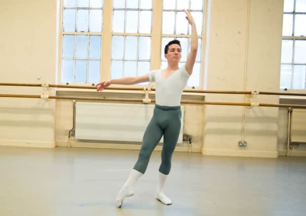 Worthing student Andrew Glick the dance studio at Central School of Ballet. Picture: Kate Parkes