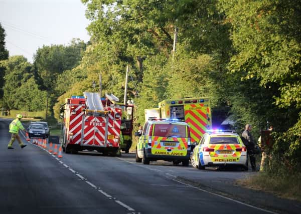 Emergency services at the scene.  Picture: Paul James