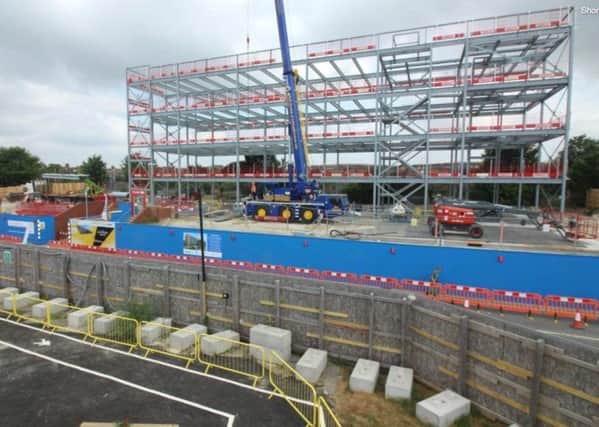 Construction continues on the new office block. Photo: Adur District Council