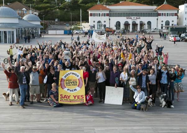 People's Pier protest on May 13. Photo by Frank Copper