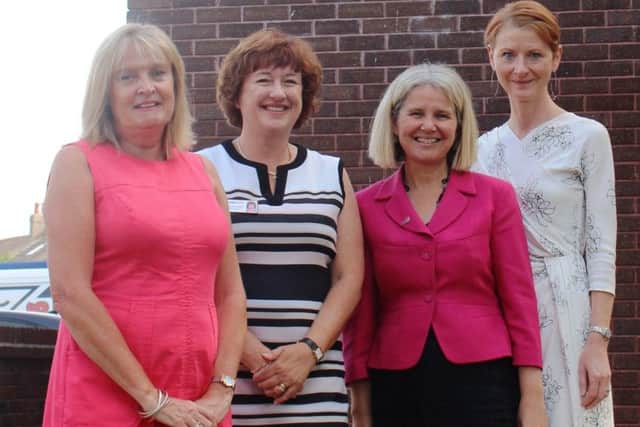 Guild care's deputy chairman of trustees Antonia Hopkins and chief executive Suzanne Millard, Coastal West Sussex Mind chief executive  Katie Glover and Adur & Worthing Councils' Mary DArcy have welcomed the grant