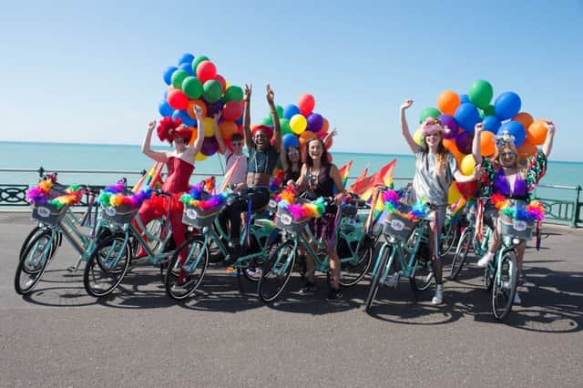 One of the #ridewithpride bikes (Photograph: Brighton Pictures)