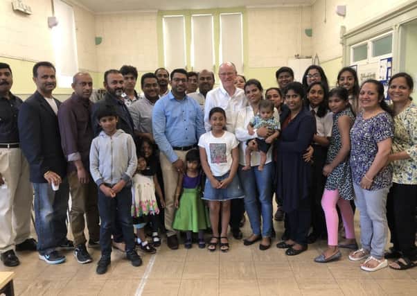 Nick Gibb with some of the members of the LIFE group. In blue shirt is Danny Daniel, a member of the executive committee of LIFE and its programme coordinator